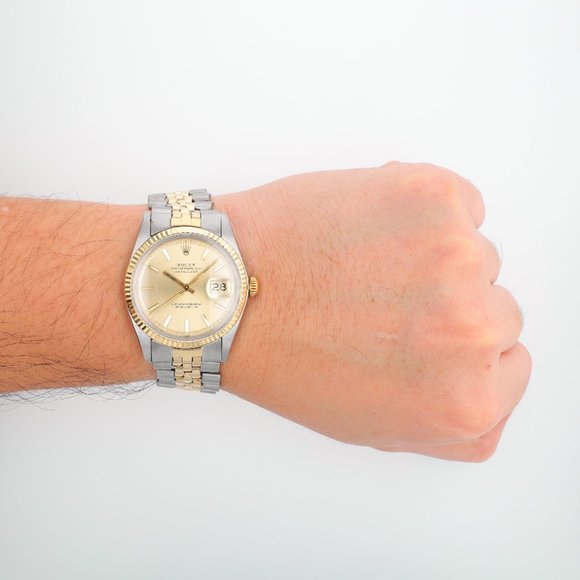 Rolex Datejust 1601 36mm Silver  Index Dial Fluted Bezel Jubilee Folded Band - Picture 9 of 9